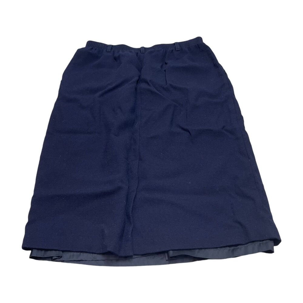 Alfred Dunner Pencil Skirt Women's 16 Navy Lined Straight Elastic Waist Pull On - Picture 2 of 6